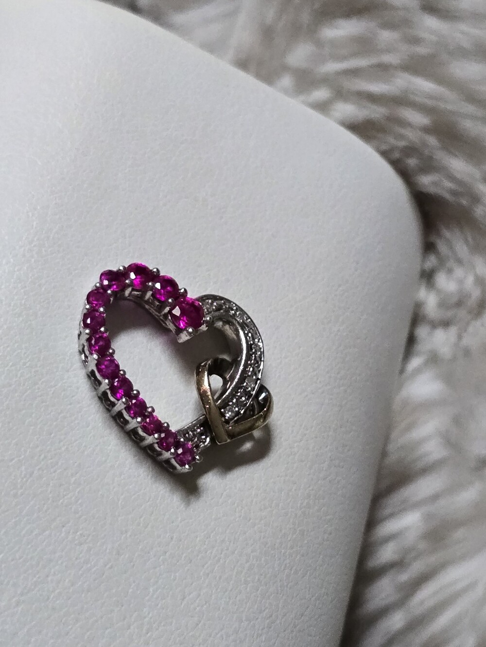 Kay Jewelers Sterling Silver With A 10k Yellow Gold Heart Pink Pendant